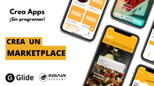crea un marketplace con glide app